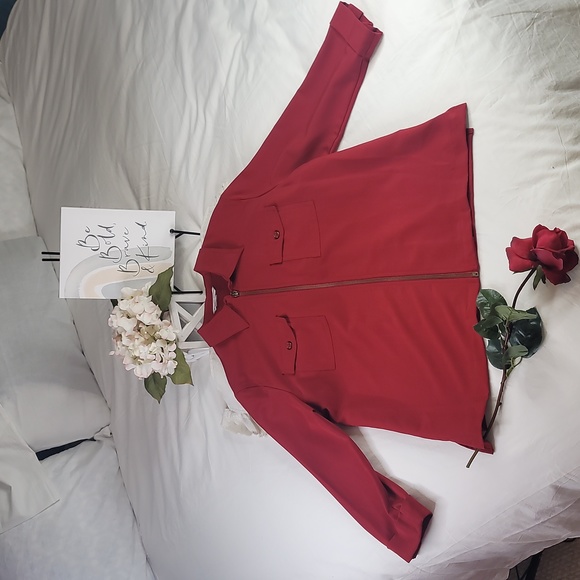 Allison Daley Red Blazer Elegant Wear Office Wear Career Minimalist - Picture 2 of 15